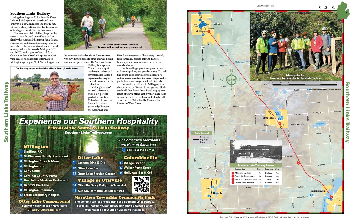 Michigan Trails Magazine Trail Map