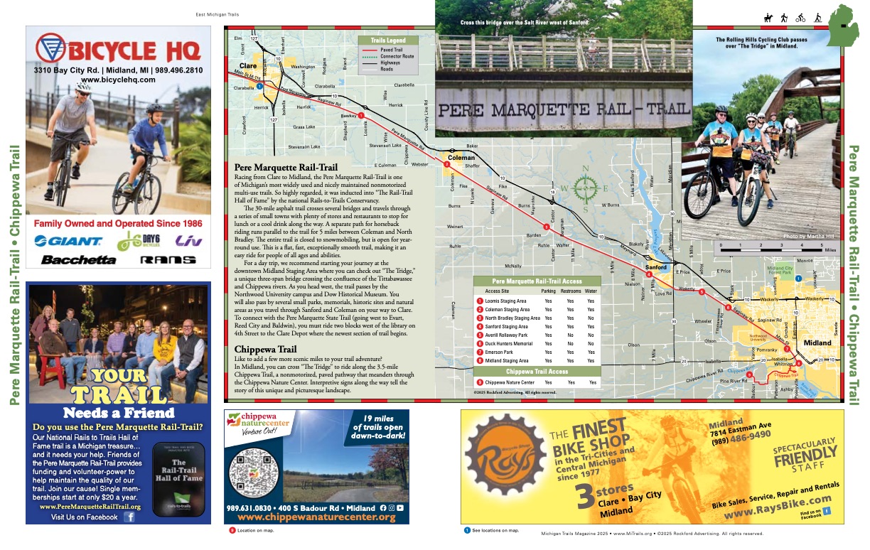 Michigan Trails Magazine Trail Map