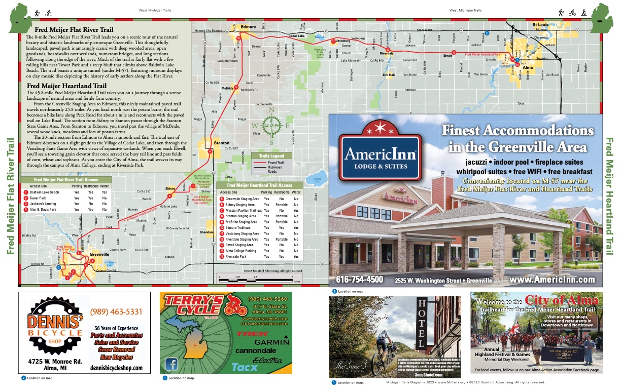 Michigan Trails Magazine Trail Map
