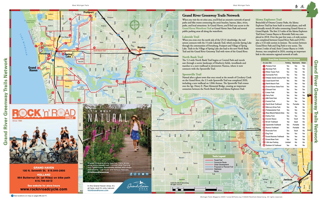 Michigan Trails Magazine Trail Map