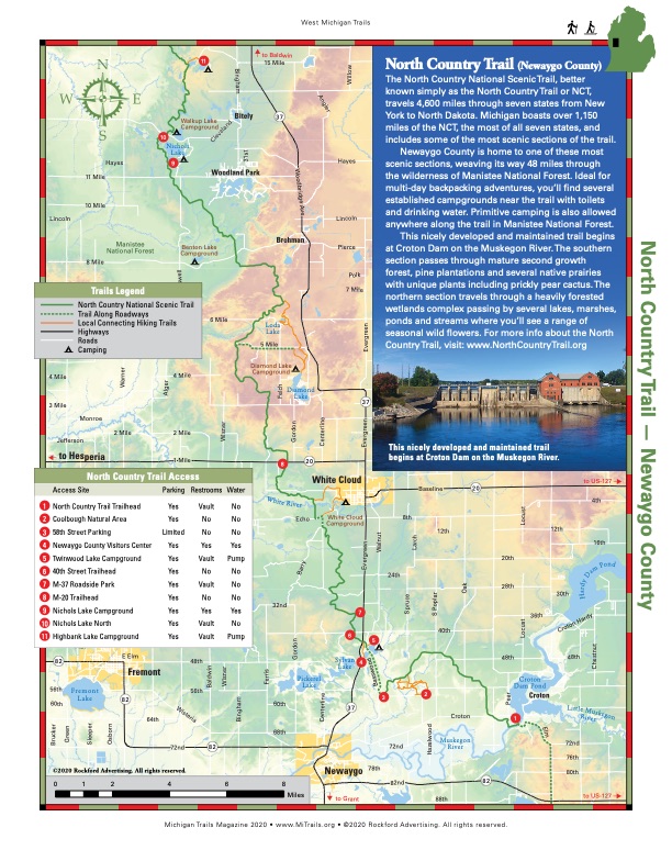 Michigan Trails Magazine Trail Map