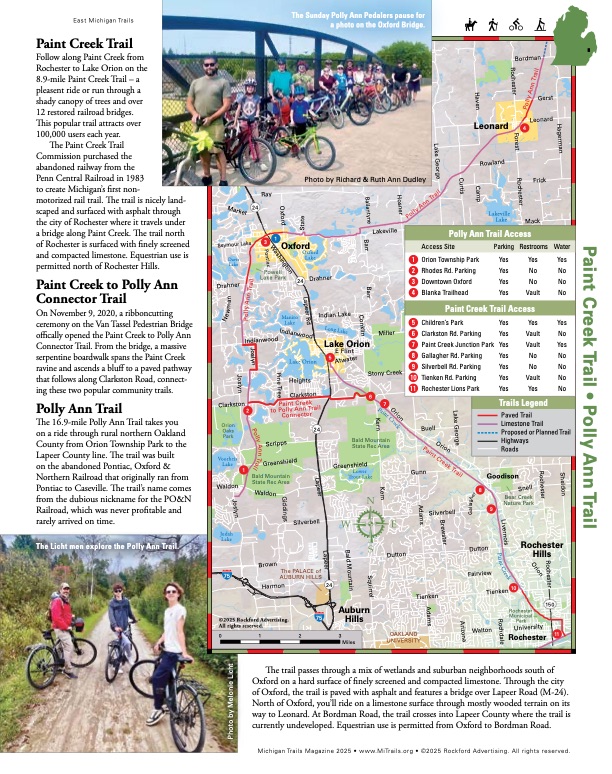 Michigan Trails Magazine Trail Map